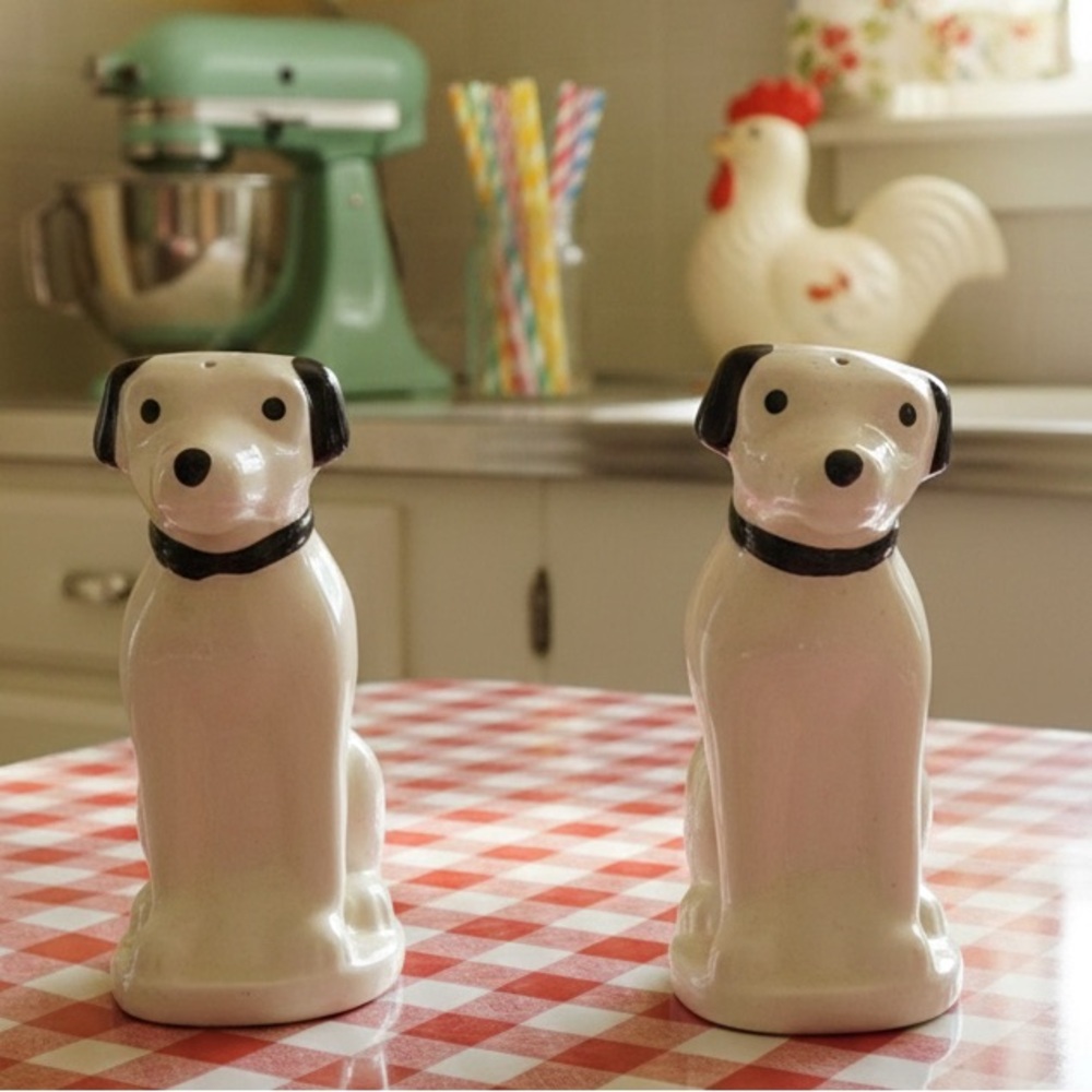 Vintage RCA Nipper Dog Salt & Pepper Shakers - USA Advertising Collectible
